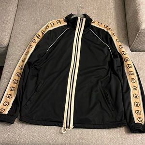 Xxl Jacquard Webbing-Trimmed Tech-Jersey Track Jacket - Black-gold